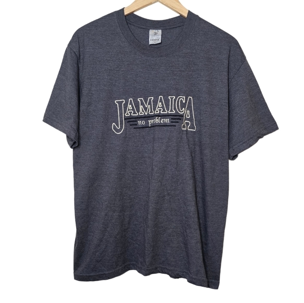 Vintage Tropix Jamaica Embroidered No Problem Graphic Tee Size XL